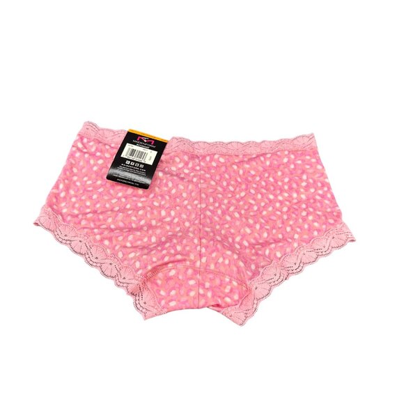 Maidenform Women's Size Small 5 Panty Boyshort Fabulous Fit  Polka Dot Pink New - Picture 2 of 8